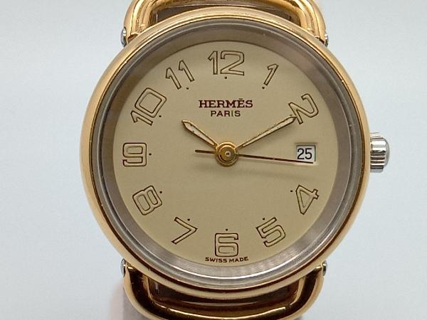 HERMES プルマン 腕時計 PU2.240 ベルト約16cm ゴールド 保存袋付き エルメス