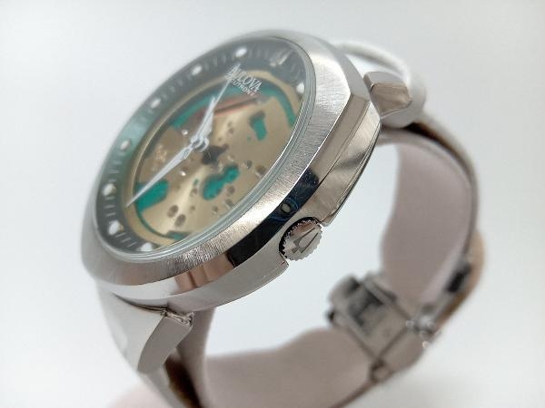 BULOVA ブローバ　C877779 　クォーツ　電池式　スケルトン　グリーン　ベルト非純正　店舗受取可_画像2