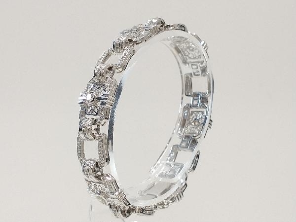【代引可】 幅14mm 17.5cm 2.23ct 31.1g デザインブレスレット ダイヤモンド K18WG 18K 店舗受取可 ホワイトゴールド 18金 ダイヤモンド