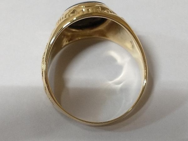 K18 Gold размер примерно 19 номер полная масса примерно 7.3g кольцо кольцо чёрный камень 