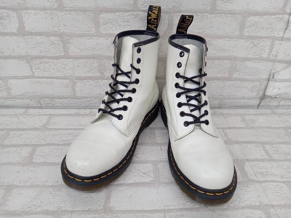 Dr.Martens 11822 ドクターマーチン 8ホールブーツ ショートブーツ レースアップ メンズ ホワイト レザー モード カジュアル UK8 スレあり_画像1