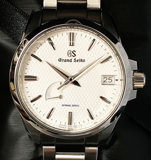 セイコー GRAND SEIKO 9R65-0AG1 74N132 メンズ 腕時計 スプリングドライブ 箱説付き SB225 白文字盤 デイト 4針_画像1