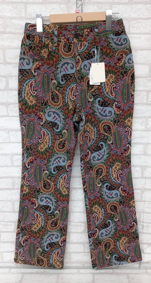 SNACK NGL GOBELIN FLARE PANTS 21340RN Mサイズ メンズ ペイズリー柄 マルチカラー ゴブラン織り ロングパンツ タグ付き_画像1