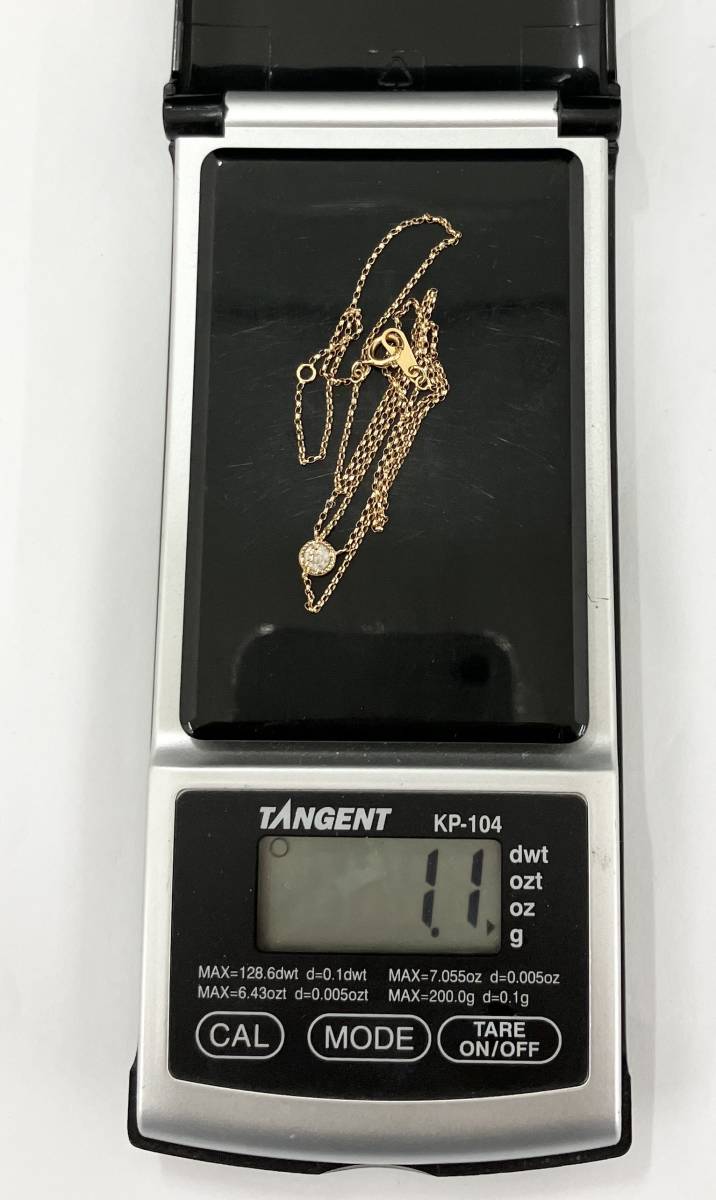 K18 ダイヤ0.13ct 41cm 1.1g 18金 ダイヤモンド ネックレス_画像7