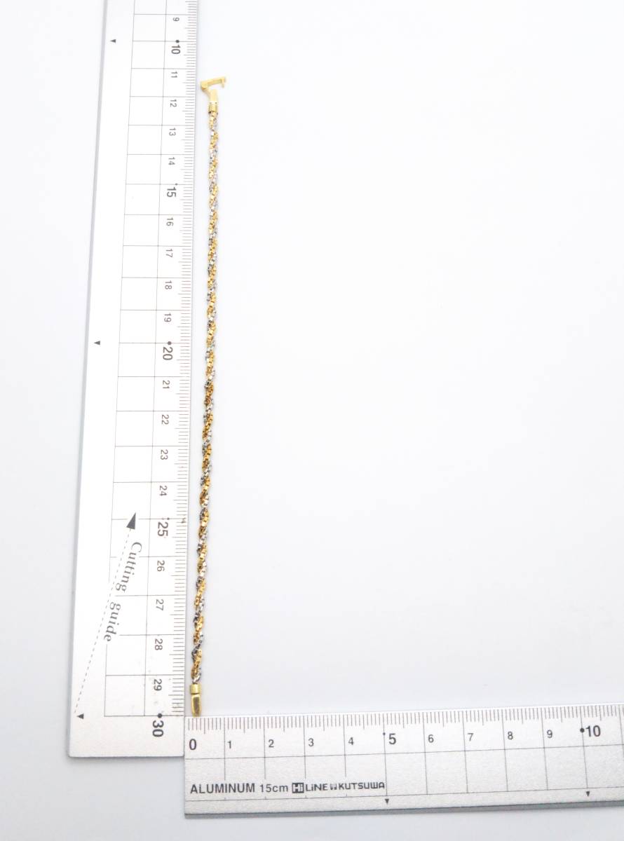 Pt850 K18 18.5cm 7.20g ブレスレット プラチナ イエロー ゴールド 店舗受取可