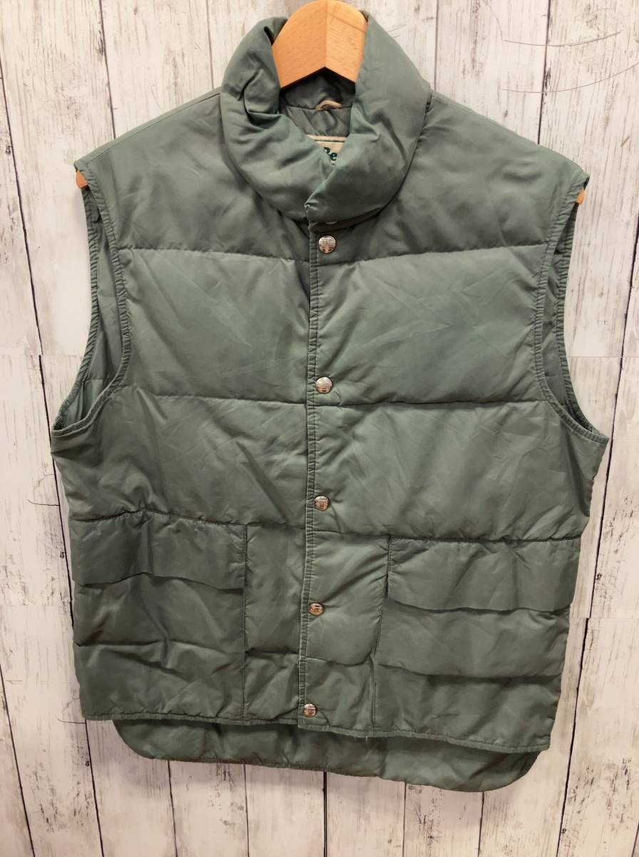 L.L.Bean エルエルビーン ベスト カーキ 70s〜80s ボタン モスグリーン パデッド メンズ