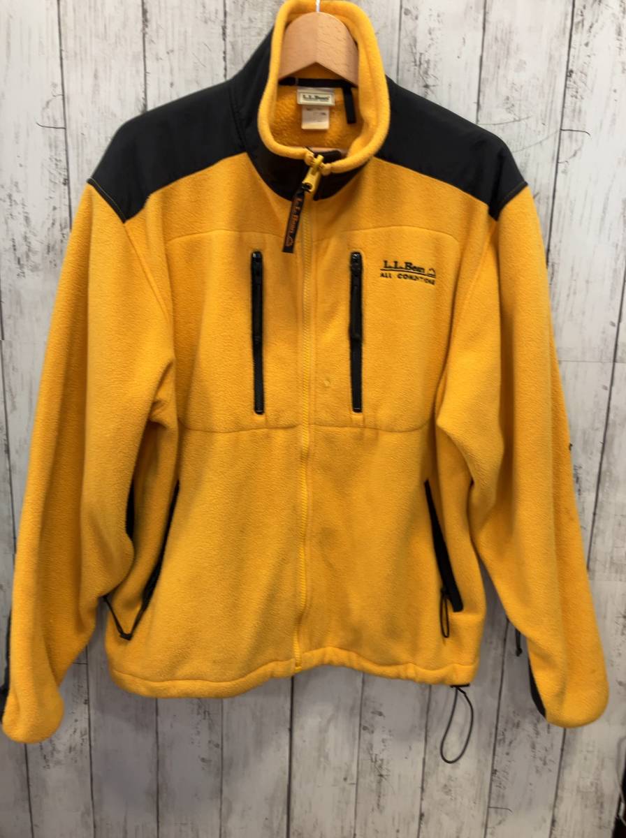 レビュー高評価のおせち贈り物 L.L.Bean エル エル ビーン イエロー 70s 80s フリース USA製 その他アウター ロゴ 刺繍 M 男性用