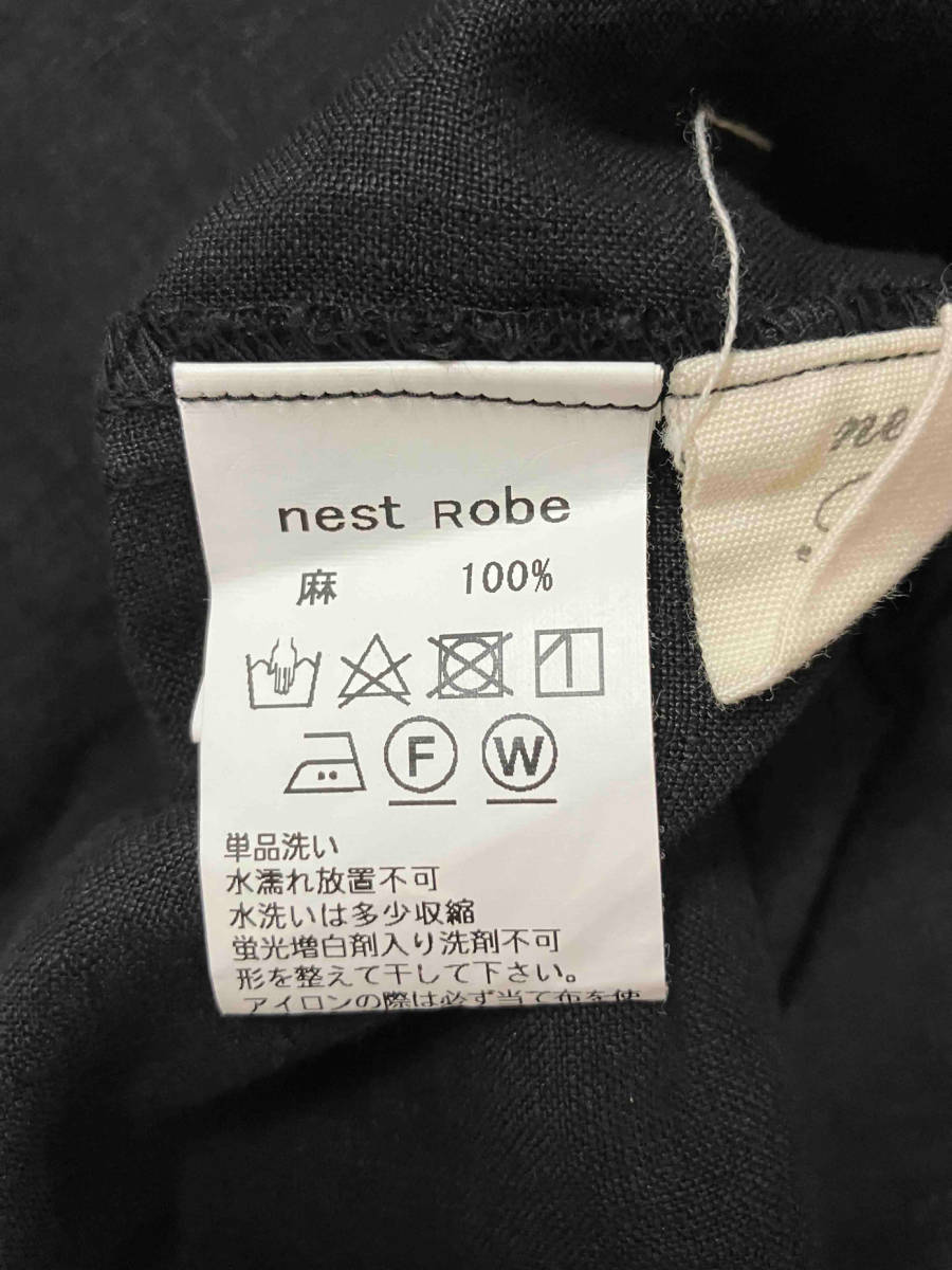 nest robe ネストローブ リネンシャーリングネックワンピース／01171-1101-3 長袖ワンピース サイズ表記なし_画像4