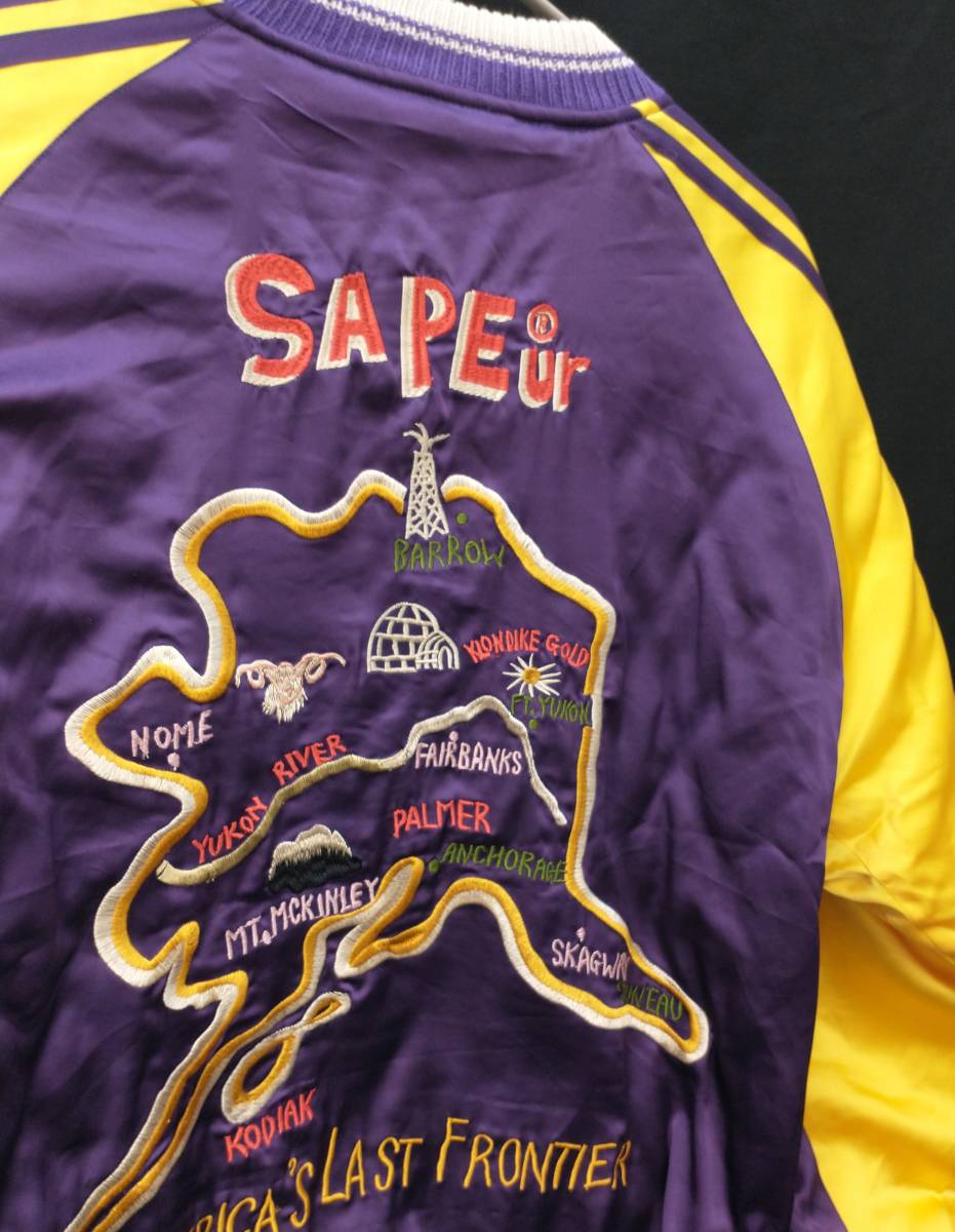 [タグ付] SAPEur REVERSIBLE SOUVENIR JACKET サプール リバーシブル スーベニアジャケット XL パープル レッド 24FW A0023-377 店舗受取可_画像1