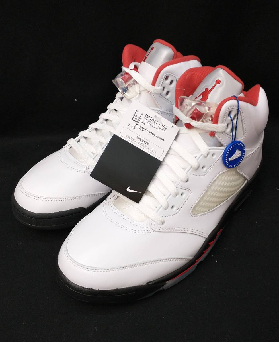 [黒タグ付・未使用] AIR JORDAN 5 RETRO AJ5 FIRE RED 2020 ジョーダン ファイヤーレッド 27.5cm 復刻 スニーカー DA1911-102 店舗受取可_画像2