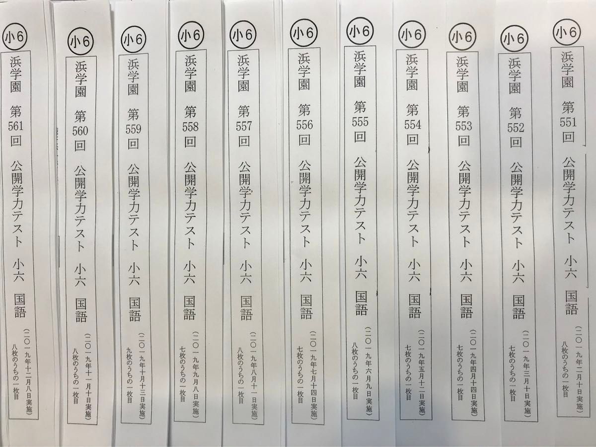 浜学園 2019年 公開学力テスト 小6 国語 成績資料付き