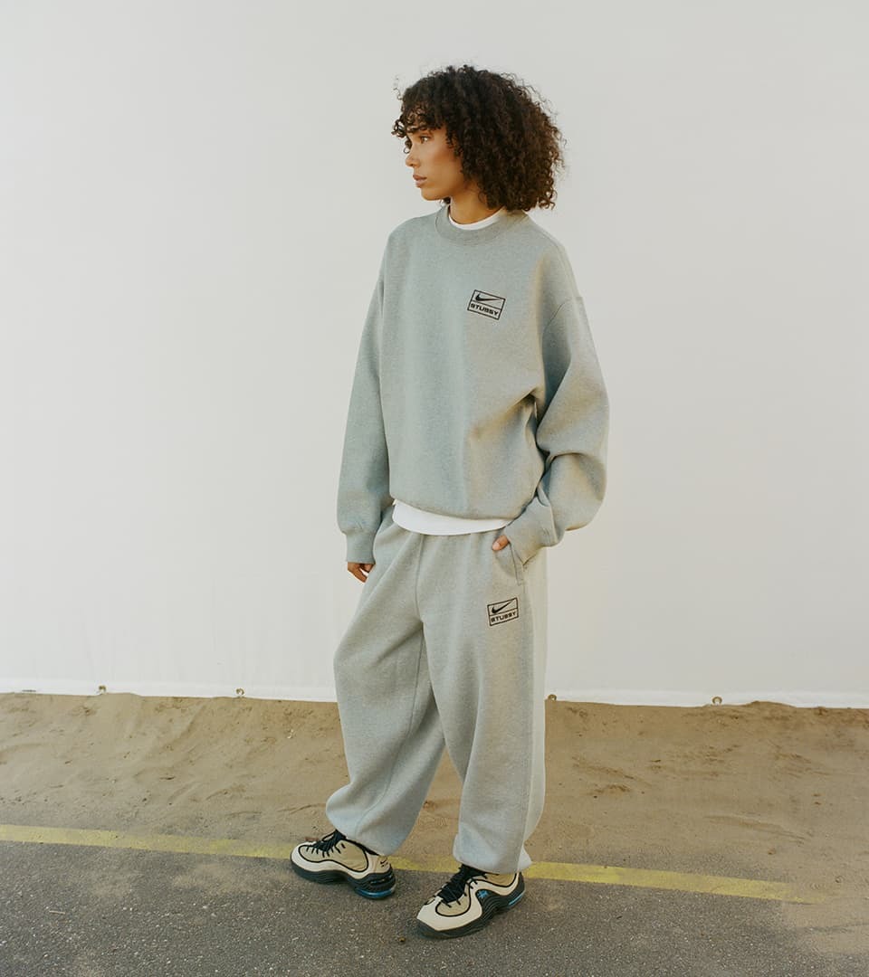 Stussy × Nike Fleece Pants Heather Grey SNKRS Mサイズ 新品 未使用