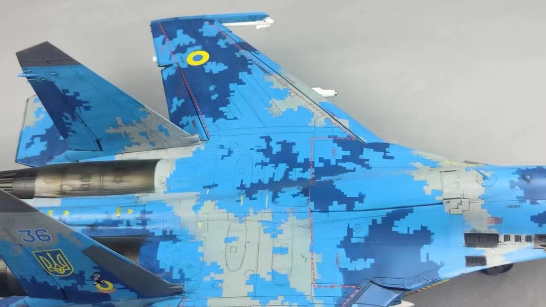 1/48uklaina Air Force SU-27 construction painted final product 