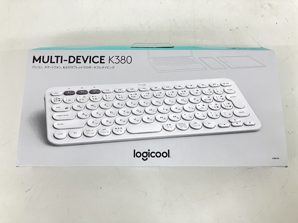 【1円】Logicool ロジクール Bluetooth キーボード K380 PC周辺機器 ホワイト ジャンク K8318389_画像3