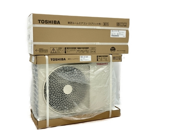 【引取限定】TOSHIBA RAS-2213T-W RAS-2213AT ルームエアコン 6畳 室内機 室外機 未使用 直C8549390_画像1