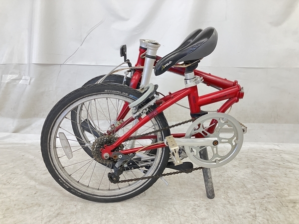 DAHON SPEED 4130 CROMOLY Boardwalk ミニベロ 折り畳み自転車 スタンド付き ダホン クロモリ 中古 W8550993_画像10