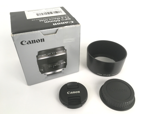 Canon MACRO LENZ EF-S 60mm f2.8 USM 元箱 レンズフード付き キヤノン カメラ 中古 訳有 Y8549287_画像2