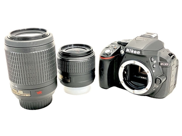 NIKON D5300 / AF-S DX NIKKOR 18-55mm 3.5-5.6G VR II / 55-200mm 4-5.6G ED 一眼レフ カメラ レンズセット ニコン 中古 W8540533_画像1
