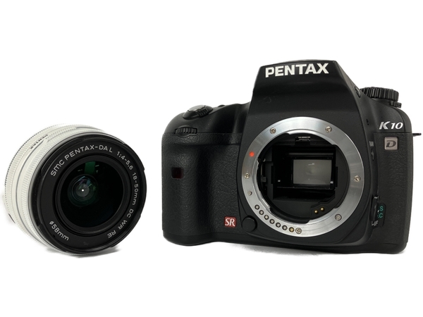 PENTAX K10D ボディ Smc Pentax-DA L 18-50mm F4-5.6 DC WR RE White レンズ付き カメラ 中古 訳有 Y8502210_画像1