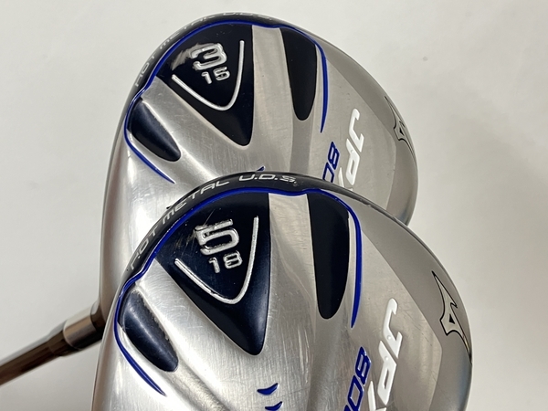 【1円】 MIZUNO JPX800 5W 18° 3W 15° フェアウェイウッド ゴルフクラブ2点 MF-100 中古 S8498390_画像6