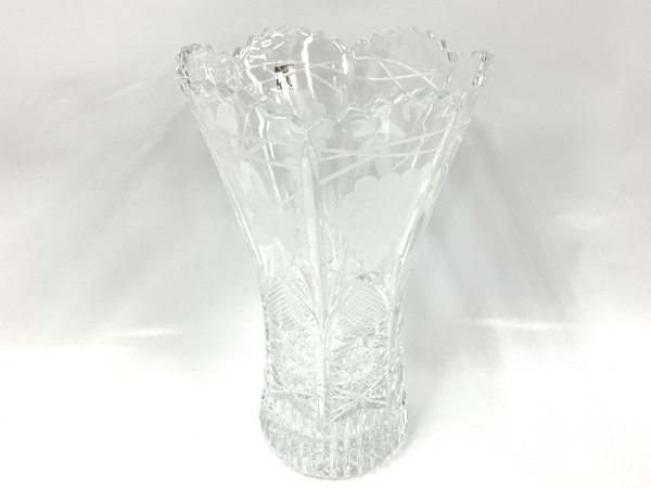 【1円】 HOYA CRYSTAL フラワーベース 花瓶 ガラス ホヤクリスタル 中古 T8449779_画像5