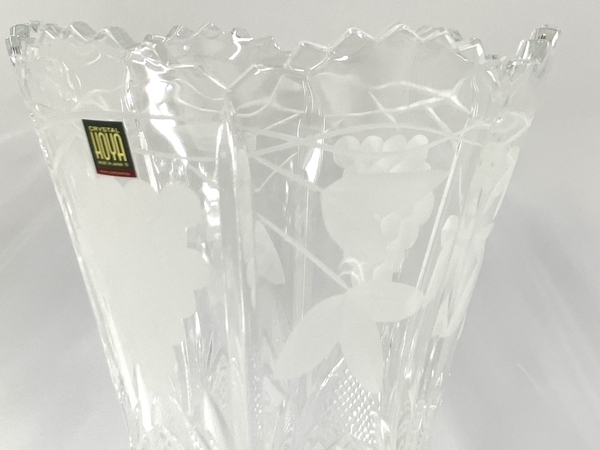 【1円】 HOYA CRYSTAL フラワーベース 花瓶 ガラス ホヤクリスタル 中古 T8449779_画像6