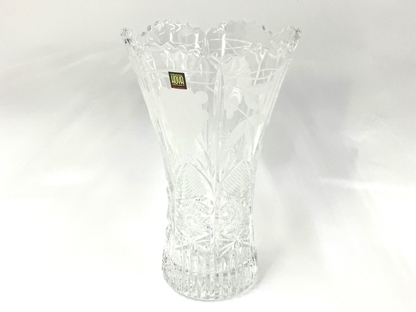 【1円】 HOYA CRYSTAL フラワーベース 花瓶 ガラス ホヤクリスタル 中古 T8449779_画像1