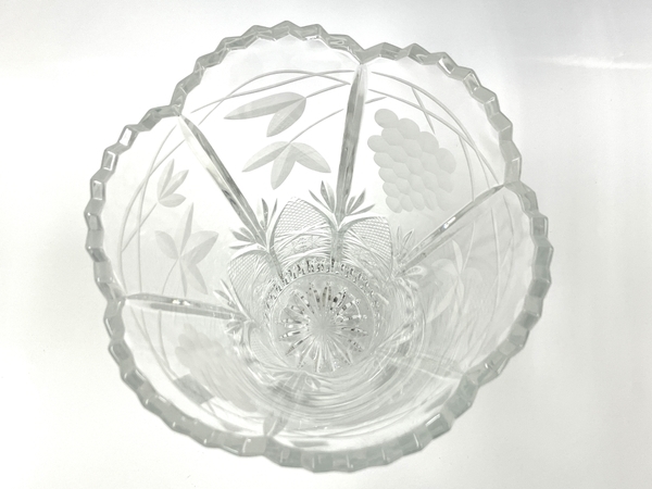 【1円】 HOYA CRYSTAL フラワーベース 花瓶 ガラス ホヤクリスタル 中古 T8449779_画像8