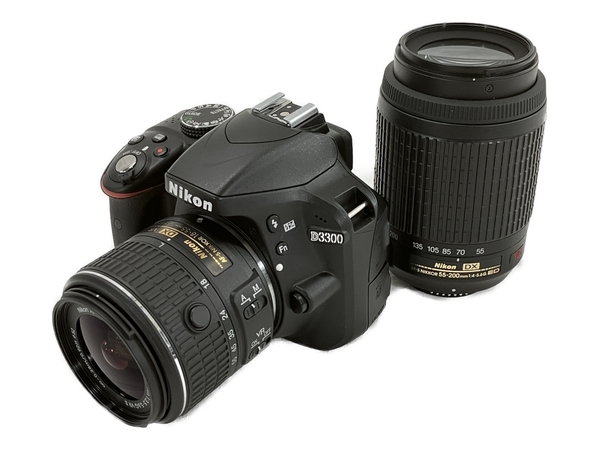 Nikon D3300 AF-S NIKKOR 55-200mm 18-55mm ダブルレンズキット ニコン デジタルカメラ 中古 W8586546_画像1