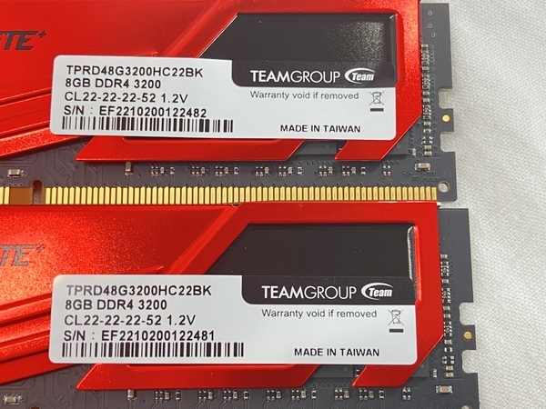TEAM ELiTE 8GB DDR4 3200 2枚 TPRD48G3200HC22BK メモリ PC 中古 W8552457_画像9