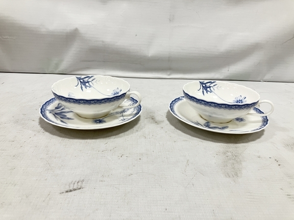 Noritake ノリタケ 4573 MORNING FOREST Bone China カップ ソーサー ティーカップ ペア ボーンチャイナ 中古 H8585308_画像1