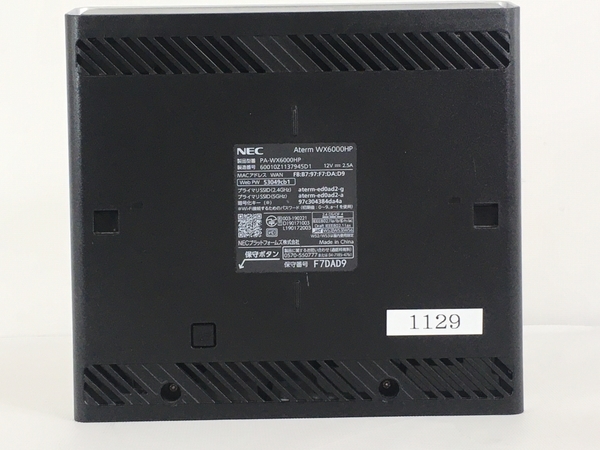 NEC Aterm WX6000HP PA-WX6000HP 無線 Wi-Fi LAN ルーター 中古 N8586948_画像8