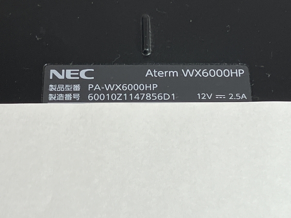 NEC Aterm WX6000HP PA-WX6000HP 無線 Wi-Fi LAN ルーター 中古 N8586956の画像6