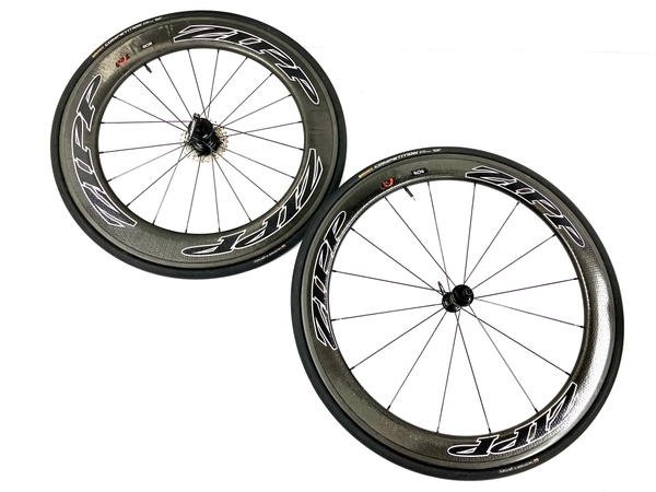 ZIPP 404 808 ファイアクレスト Firecrest / シマノ アルテグラ 11s スプロケ装着 / チューブラー カーボン ホイール 前後 中古 T8600514