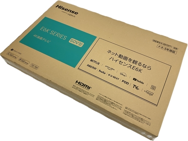 Hisense 50E6K 50V型 4K チューナー 内蔵 液晶 テレビ ハイセンス 未使用 C8605440_画像1