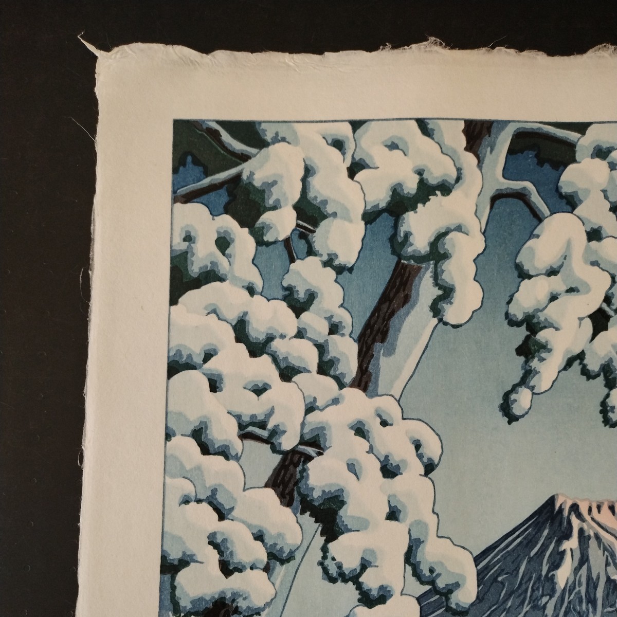 [ genuine work ] river .. water Fuji. snow .( rice field .. .) hand . woodblock print new woodcut Kawase Hasui woodcut print