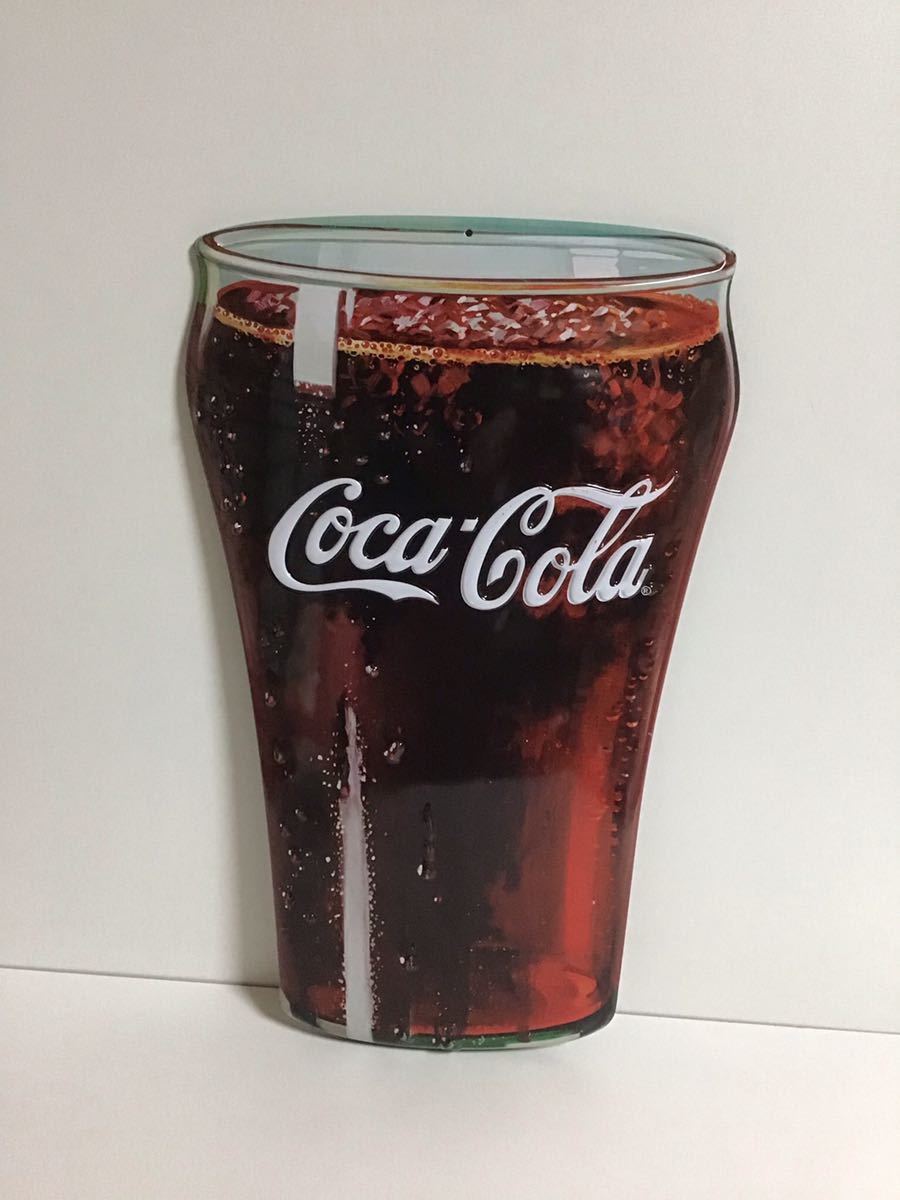 未使用/Coca-cola(コカコーラ)エンボスサインプレート/看板/コカ・コーラ グラス/凹凸/_画像1