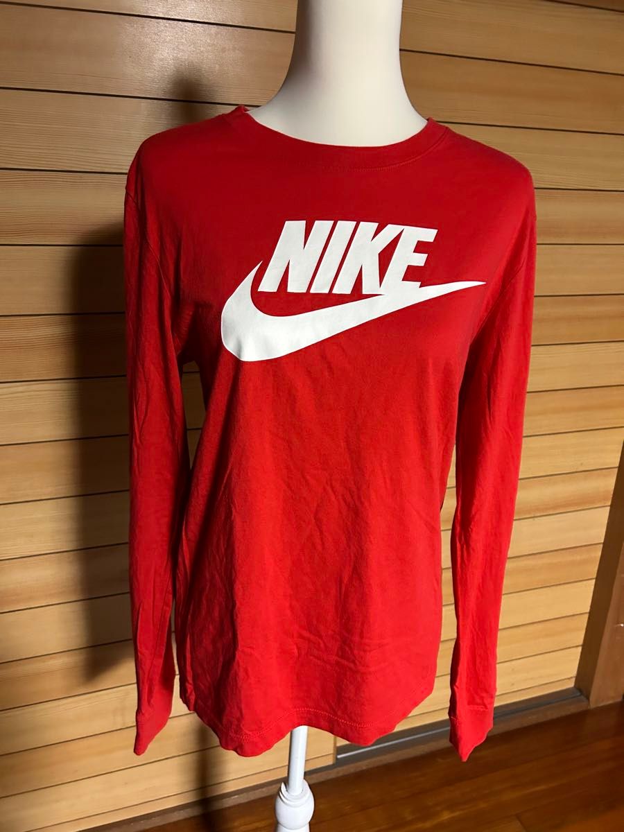 NIKE ナイキ　ロゴTシャツ ロンT 長袖Tシャツ 赤　RED Mサイズ　THE NIKE TEE 美品