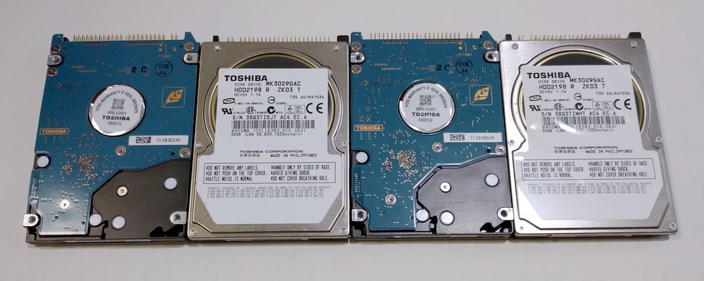 TOSHIBA 2.5inch 30G HDD MK3029GAC 中古良品 4個セット_画像1