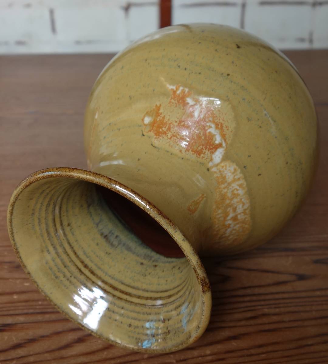  эпоха Heisei период .. желтый * ваза таган пик маленький плата . керамика изучение 