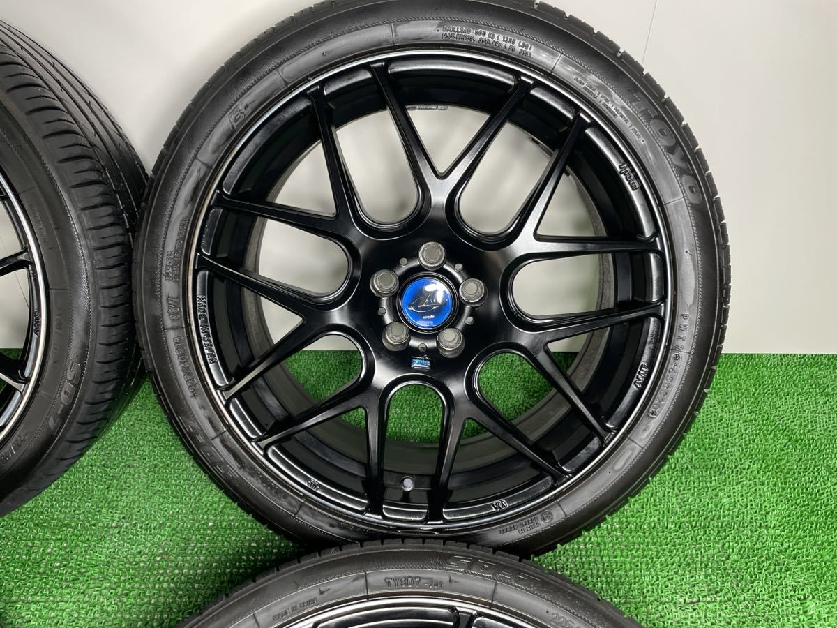 【1円スタート】美品 weds(ウェッズ) LEONIS(レオニス) NAVIA 02 5穴 18インチ 7J +47 PCD100 TOYO トーヨー 225/40R18 セダン等_画像4