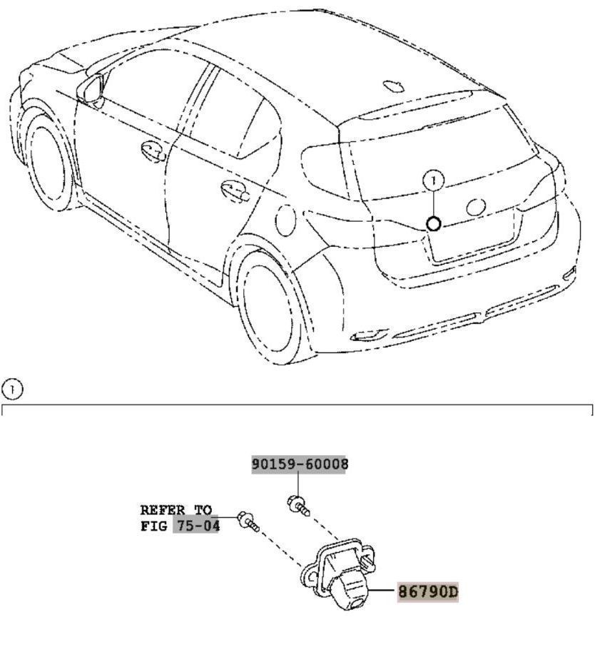 ■即決即配■LEXUS レクサス CT200 バックカメラ(リアカメラ)前期４ピン車用 86790-47040 86790-76010互換品_画像3