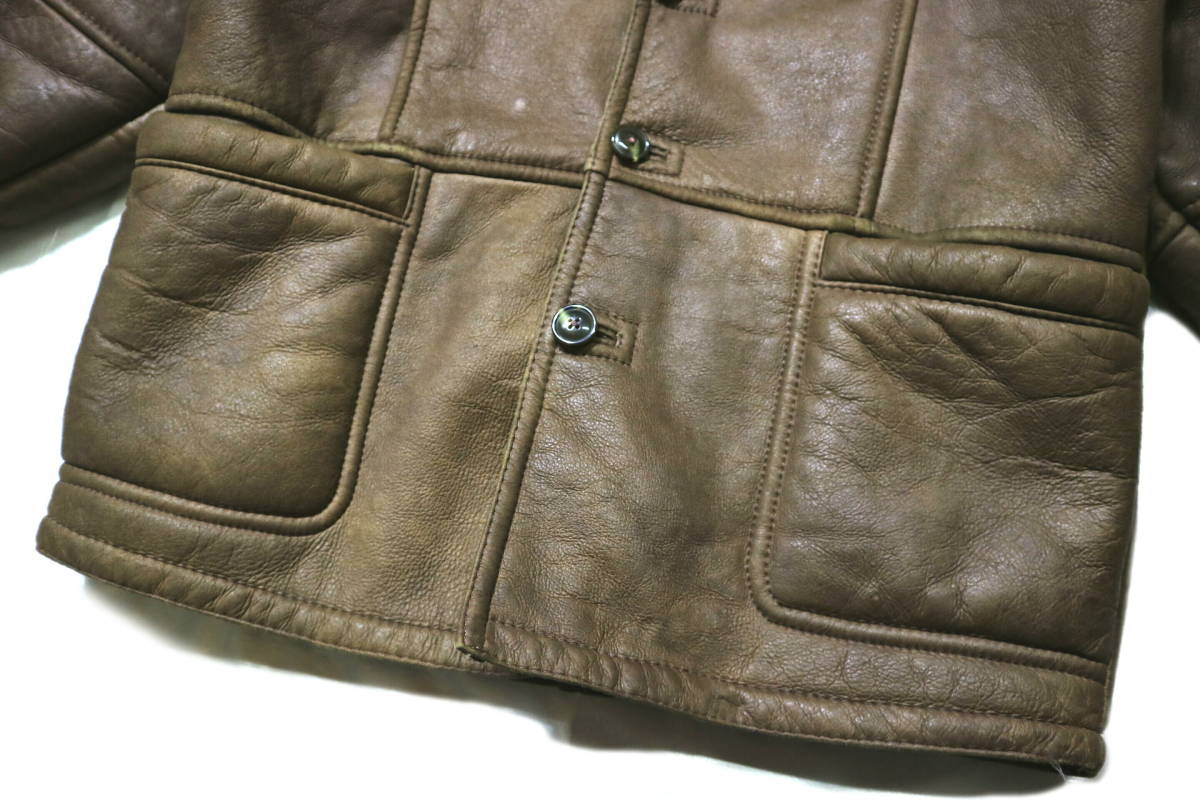  a little rough / excellent!* thick sheep leather mouton coat *2XL size corresponding ( height 175-182 centimeter rank )