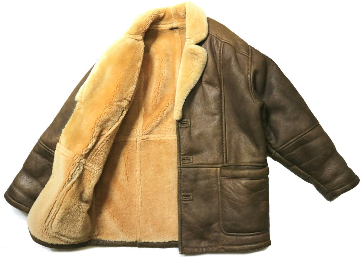  a little rough / excellent!* thick sheep leather mouton coat *2XL size corresponding ( height 175-182 centimeter rank )