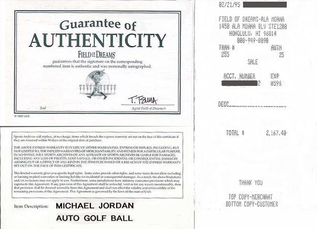 全盛期1995年マイケル・ジョーダン(直筆サイン入)ゴルフボール 激レア当時物 MICHAEL JORDAN現役時代Autograph Golf BallブルズAir Jordan の画像3