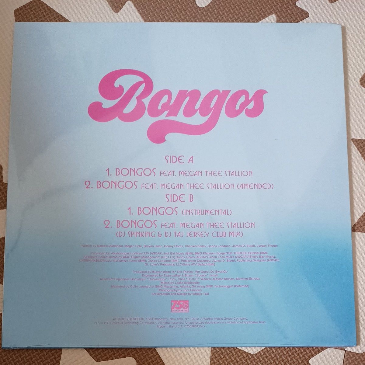 BONGOS Cardi B feat. Megan Thee Stallion Baby Blue 12” Vinyl US 