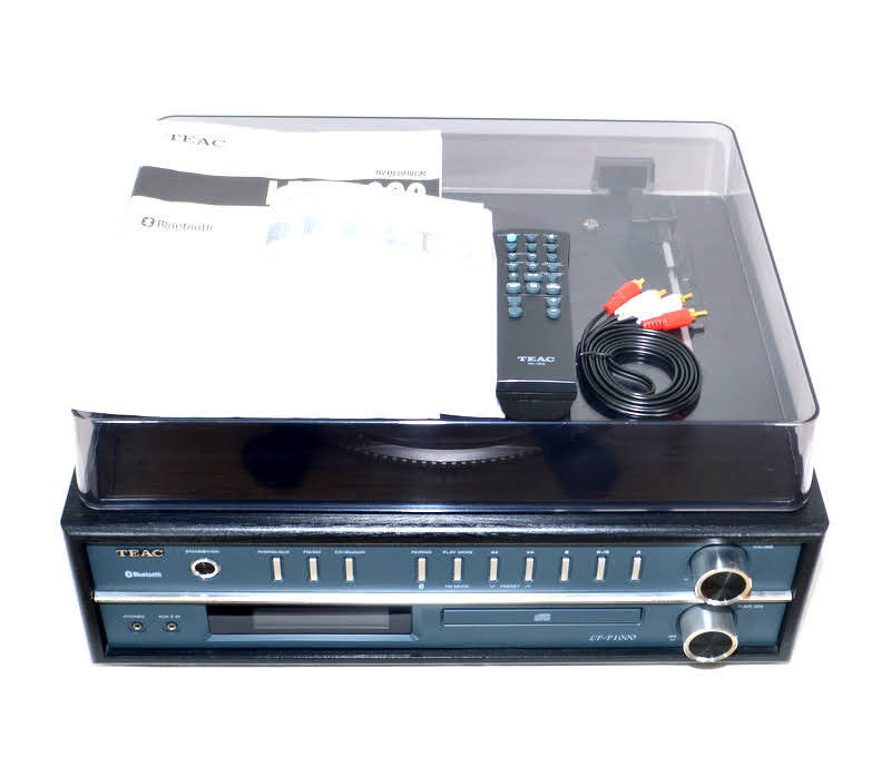 【激稀少!!/純正リモコン付属】TEAC ティアック LP-P1000 コンポ RC-1312 レコードプレーヤー Bluetooth CD ラジオ ステレオターンテーブル_画像1