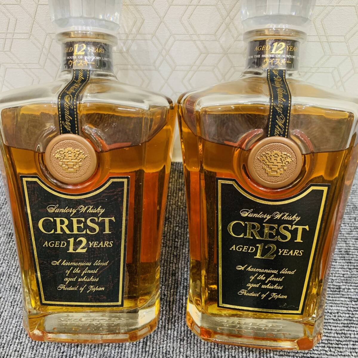 【H10428EM】1000円～ 未開栓 6本セット SUNTORY サントリー CREST クレスト 12年 デキャンタ ウイスキー 古酒 700ml 43% 日本 箱劣化有_画像3