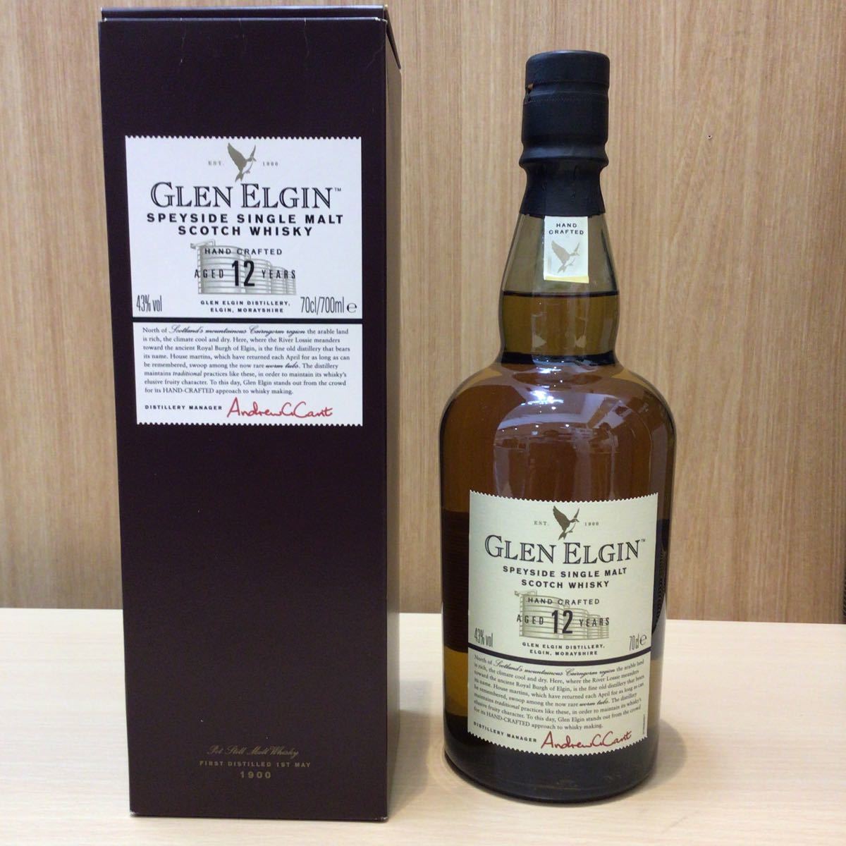 古酒 未開栓 GLEN ELGIN 12年 グレンエルギン シングルモルトスコッチウイスキー 700ml 43% 箱付 _画像1