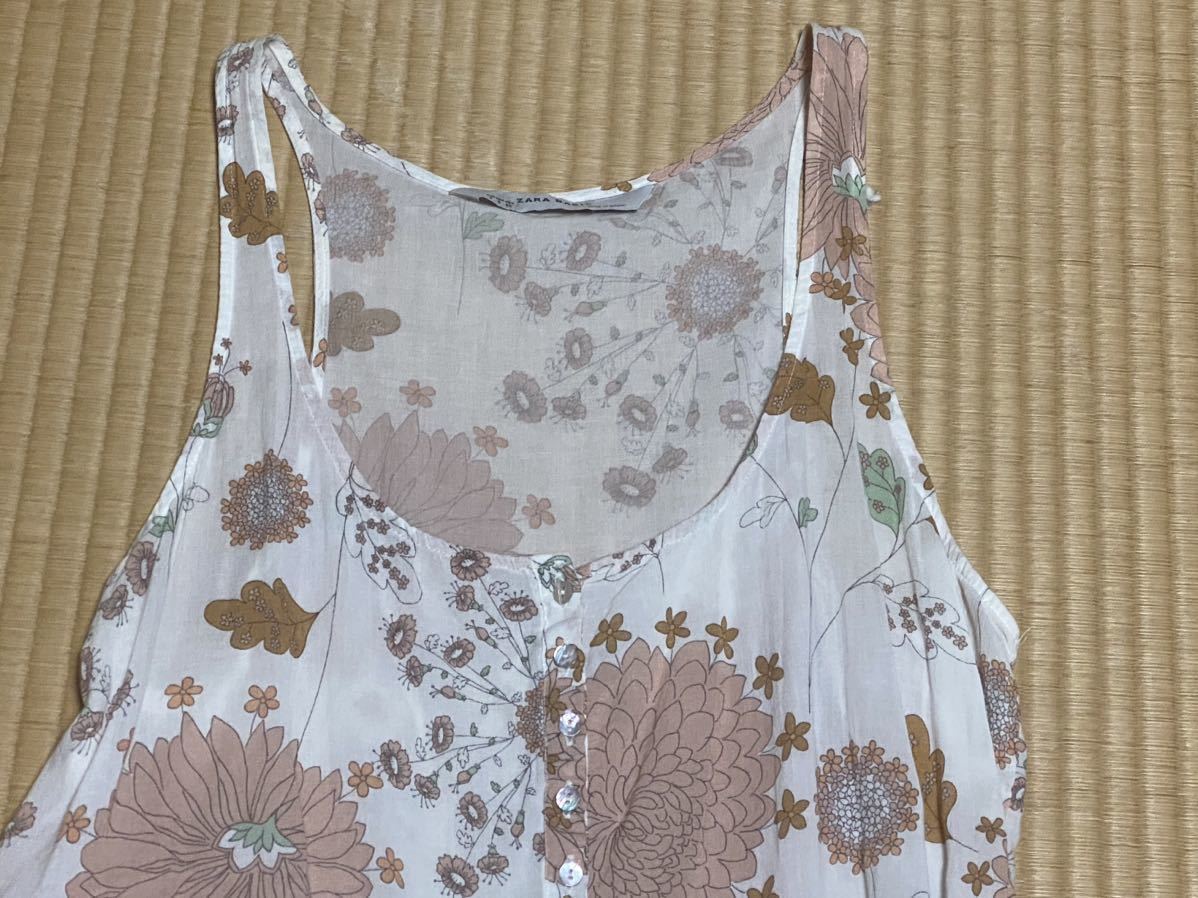 ZARA★ノースリーブ ティアード チュニック お花模様 サイズS_画像2